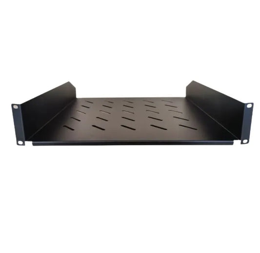 LDR Cantilever 2U 275mm Deep Shelf Recommended for 19' 450/550mm Deep Cabinet - Black Metal Contr...