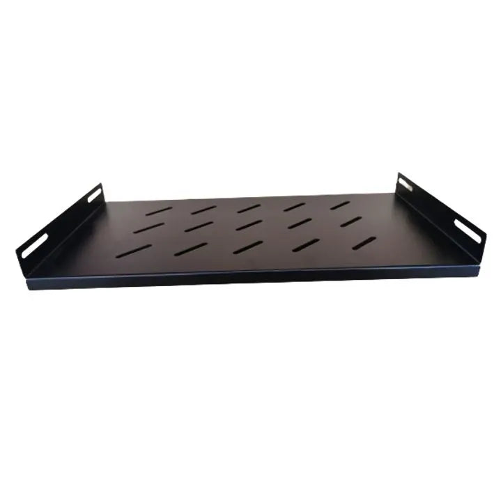 LDR Fixed 1U 275mm Deep Shelf Recommended for 19' 450/550mm Deep Cabinet - Black Metal Constructi...