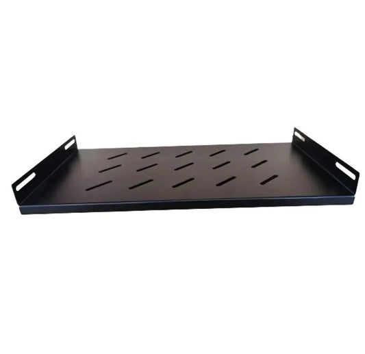 LDR Fixed 1U 275mm Deep Shelf Recommended for 19' 450/550mm Deep Cabinet - Black Metal Constructi...