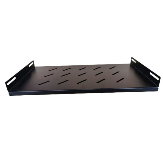 LDR Fixed 1U 550mm Deep Shelf Recommended for 19' 800mm Deep Cabinet - Black Metal Construction...