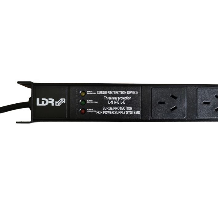 LDR 10-Port 10A Power Distribution Unit AU Approved - 10x 3-Pin AU/NZ Outlets/Slots - 1U Vertical... - Image 2