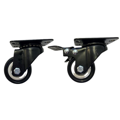 LDR 2' PP Rack Caster Wheels 2x With Brakes  2x Without Brakes - Pack of 4 Wheels Total - Data Ra...