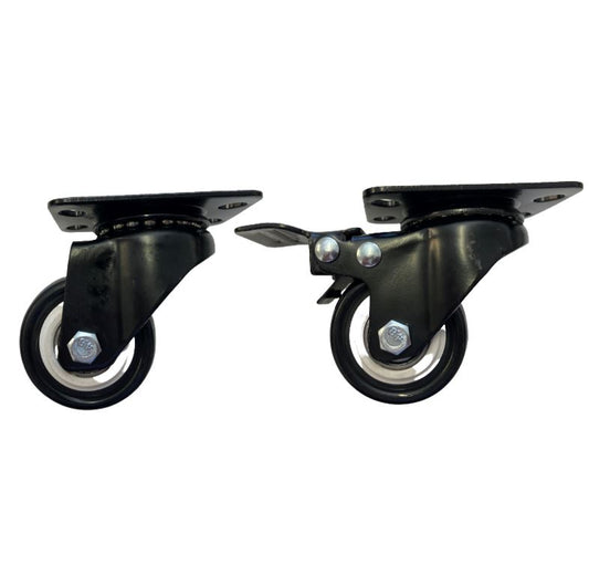 LDR 2' PP Rack Caster Wheels 2x With Brakes  2x Without Brakes - Pack of 4 Wheels Total - Data Ra...