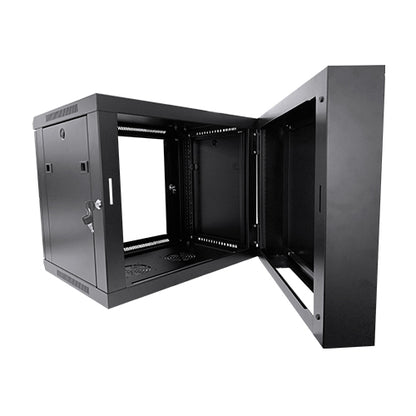 LDR Assembled 6U Hinged Wall Mount Cabinet (600mm x 550mm) Glass Door - Black Metal Construction... - Image 2