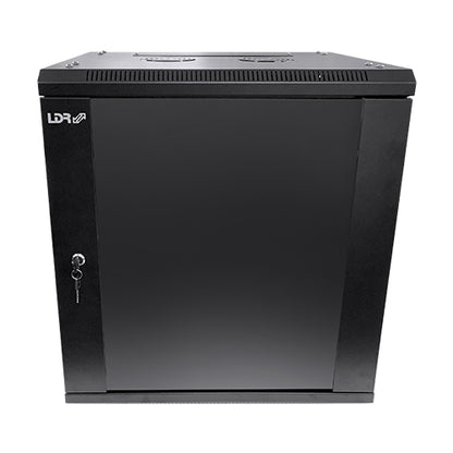 LDR Assembled 9U Wall Mount Cabinet (600mm x 450mm) Glass Door - Black Metal Construction - Top F... - Image 3