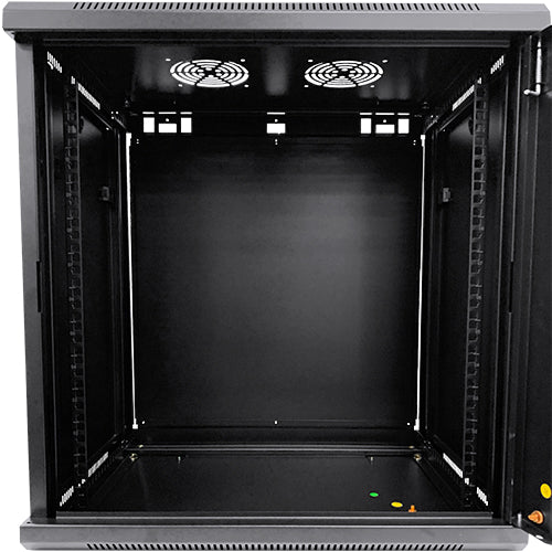 LDR Assembled 9U Wall Mount Cabinet (600mm x 450mm) Glass Door - Black Metal Construction - Top F... - Image 4