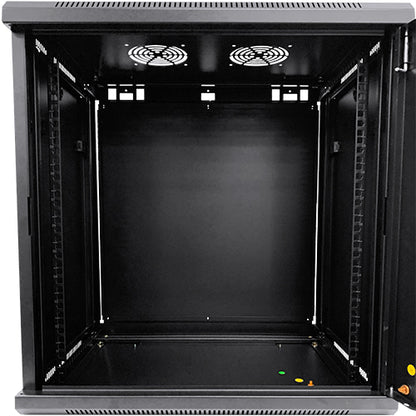 LDR Assembled 9U Wall Mount Cabinet (600mm x 450mm) Glass Door - Black Metal Construction - Top F... - Image 4