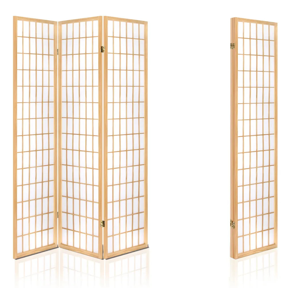 Artiss 3 Panel Room Divider Screen 131x179cm Natural - Image 5