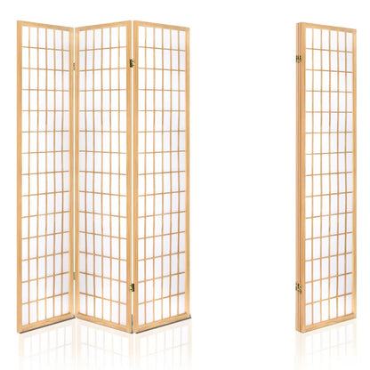 Artiss 3 Panel Room Divider Screen 131x179cm Natural - Image 5