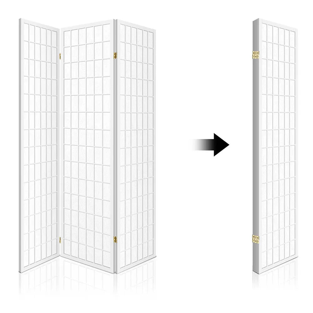 Artiss 3 Panel Room Divider Screen 131x179cm White - Image 3