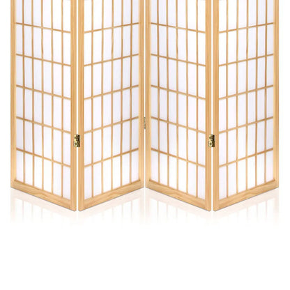 Artiss 4 Panel Room Divider Screen 174x179cm Natural - Image 6