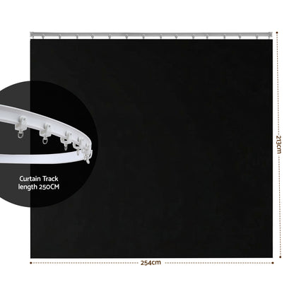 Artiss Room Divider Curtain Ceiling Mounted Track Sets Flexible Black - Image 2