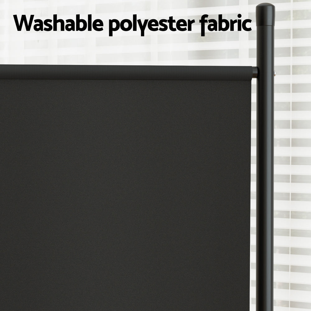 Artiss 3 Panel Room Divider Screen 260x180cm Fabric Black - Image 5