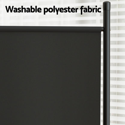 Artiss 3 Panel Room Divider Screen 260x180cm Fabric Black - Image 5