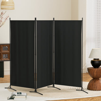 Artiss 3 Panel Room Divider Screen 260x180cm Fabric Black - Image 7
