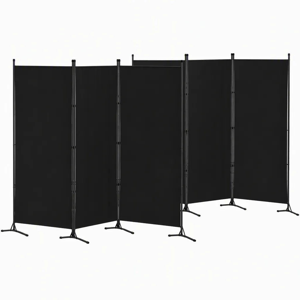 Artiss 3 Panel Room Divider Set of 2 Folding Privacy Screen Fabric Room Separator Partition Black - Image 2