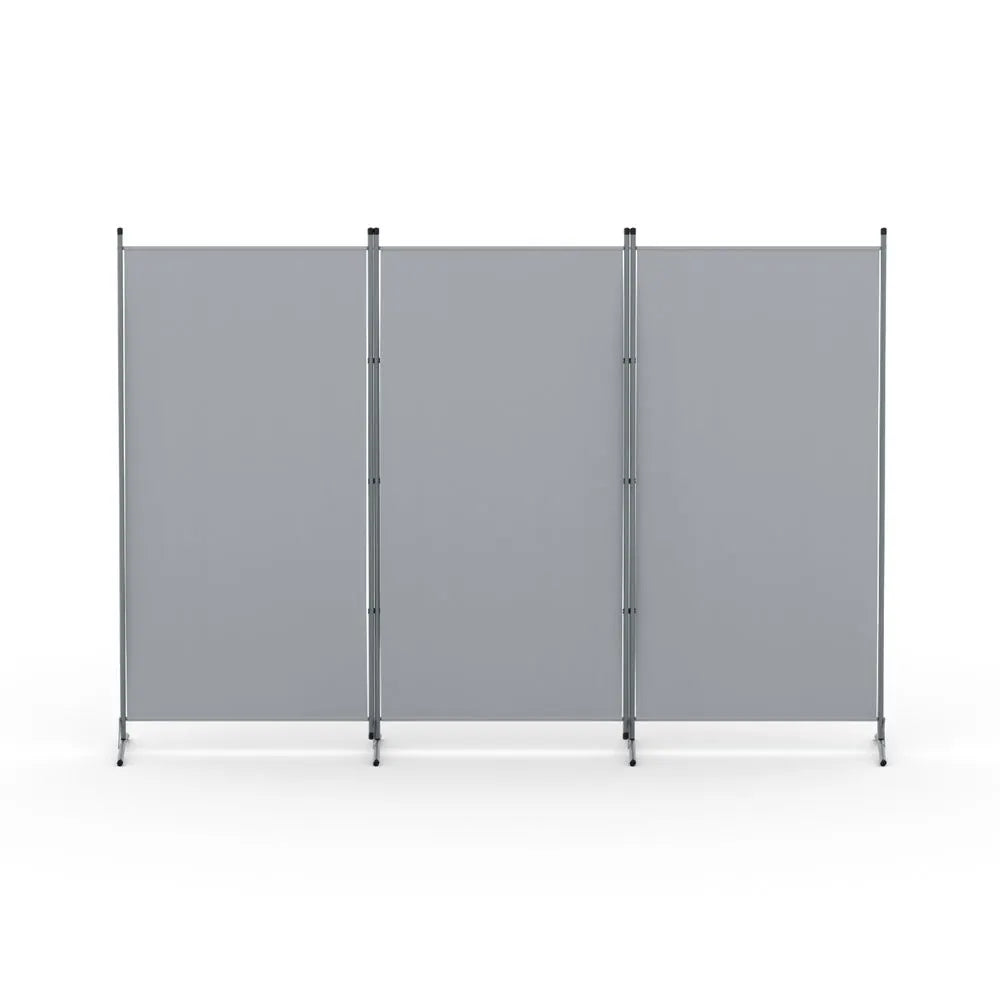 Artiss 3 Panel Room Divider Set of 2 Folding Privacy Screen Fabric Room Separator Partition Grey - Image 4