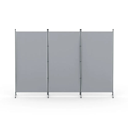 Artiss 3 Panel Room Divider Set of 2 Folding Privacy Screen Fabric Room Separator Partition Grey - Image 4