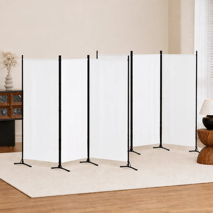 Artiss 3 Panel Room Divider Set of 2 Folding Privacy Screen Fabric Room Separator Partition White