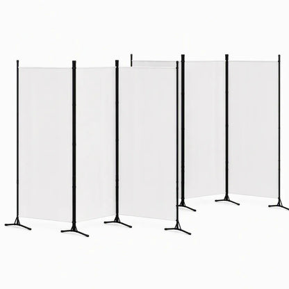 Artiss 3 Panel Room Divider Set of 2 Folding Privacy Screen Fabric Room Separator Partition White - Image 2
