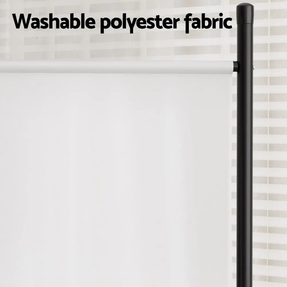 Artiss 3 Panel Room Divider Set of 2 Folding Privacy Screen Fabric Room Separator Partition White - Image 6