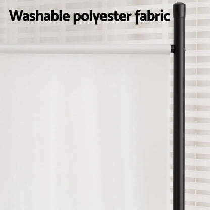 Artiss 3 Panel Room Divider Set of 2 Folding Privacy Screen Fabric Room Separator Partition White - Image 6