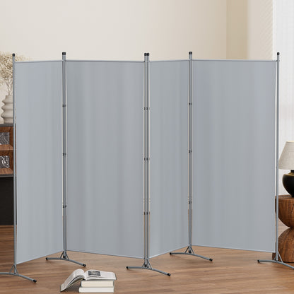 Artiss 4 Panel Room Divider Screen 345x180cm Fabric Grey - Image 7