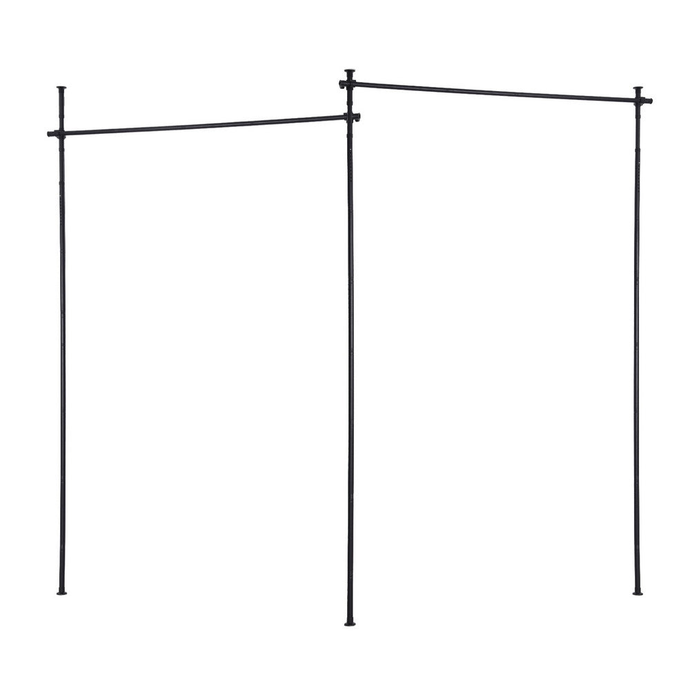 Artiss Room Divider Curtain Rod Extendable Black