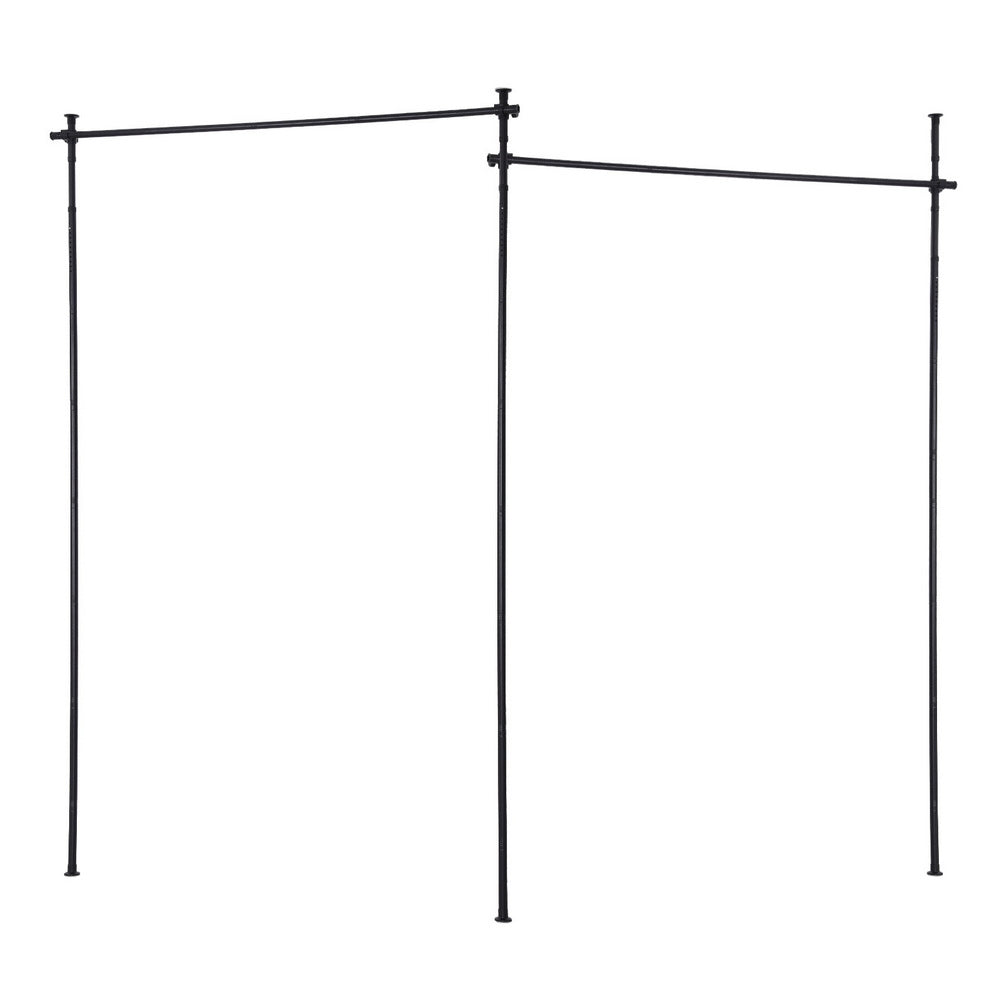 Artiss Room Divider Curtain Rod Extendable Black - Image 3