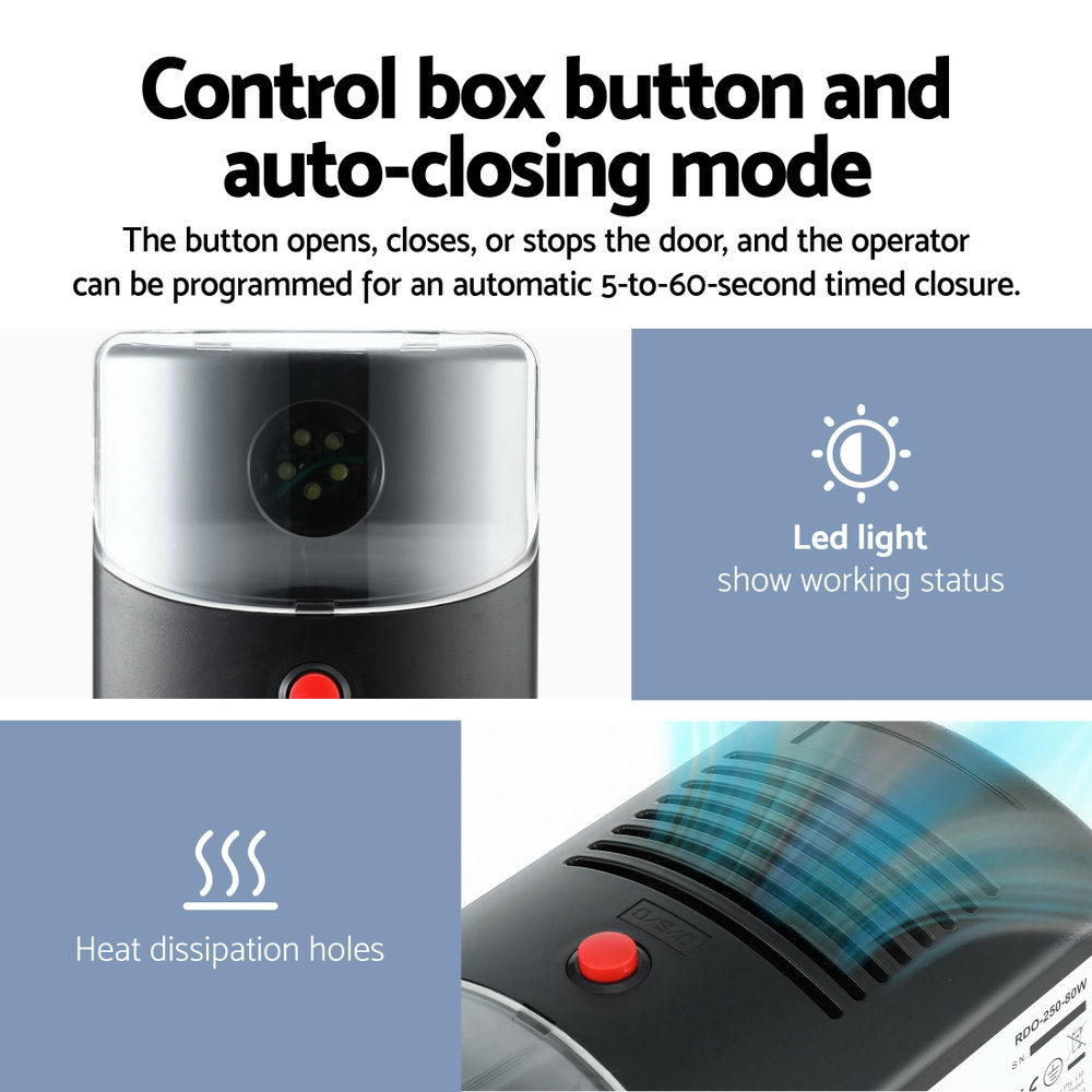 UL-tech Garage Roller Door Opener 250N Motor Auto Safety Reverse 220V - Image 9