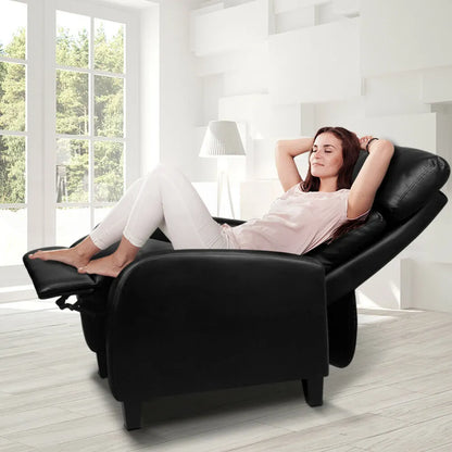 Artiss PU Leather Reclining Armchair - Black - Image 6