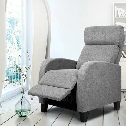 Artiss Fabric Reclining Armchair - Grey - Image 7
