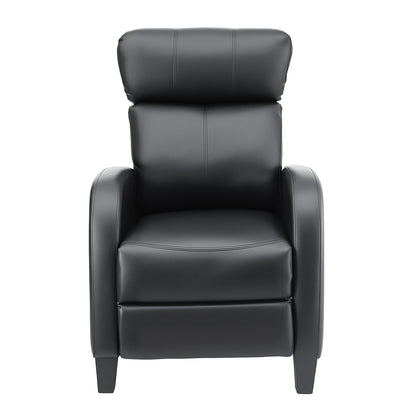 Artiss Massage Recliner Chair Small Recliner Sofa for Adults PU Leather Black - Image 3