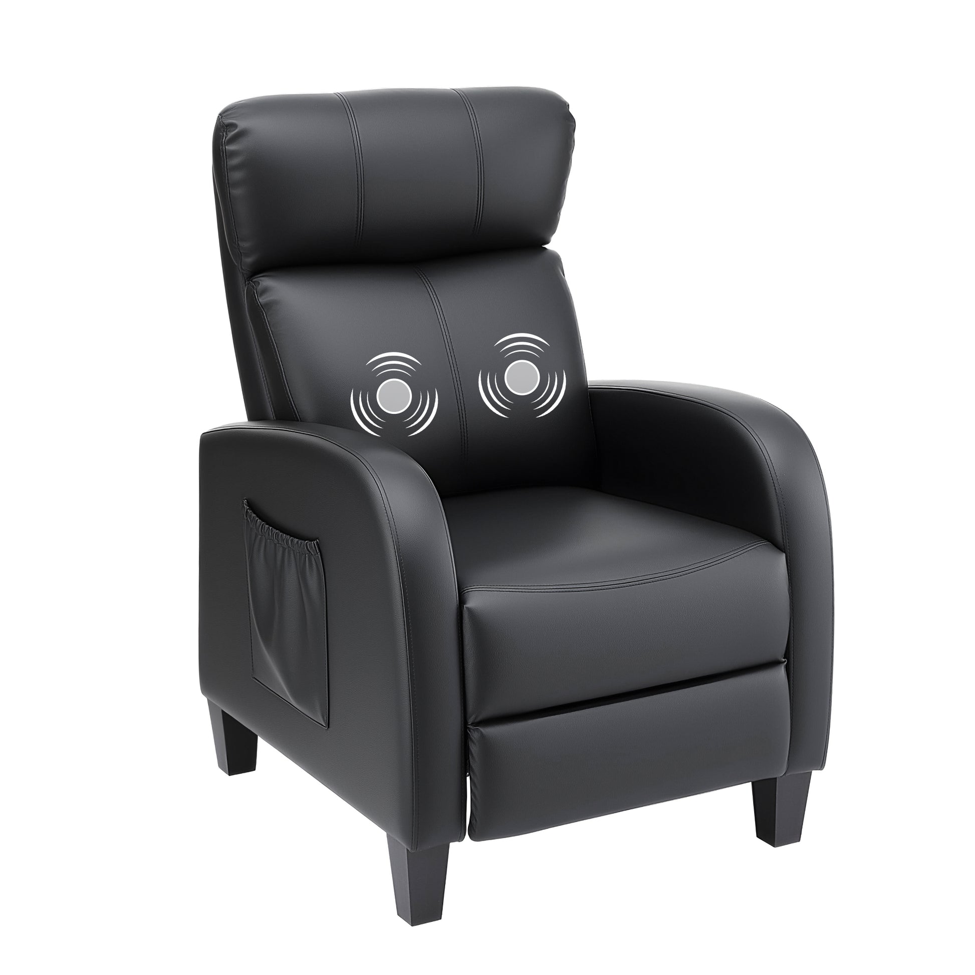 Artiss Massage Recliner Chair Small Recliner Sofa for Adults PU Leather Black - Image 9