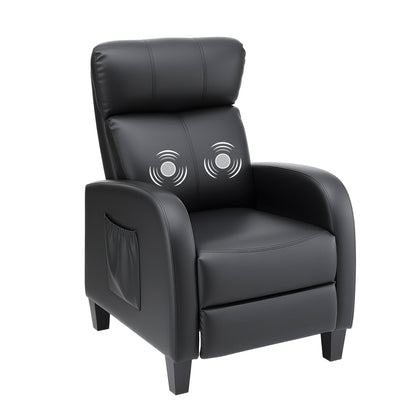 Artiss Massage Recliner Chair Small Recliner Sofa for Adults PU Leather Black - Image 9