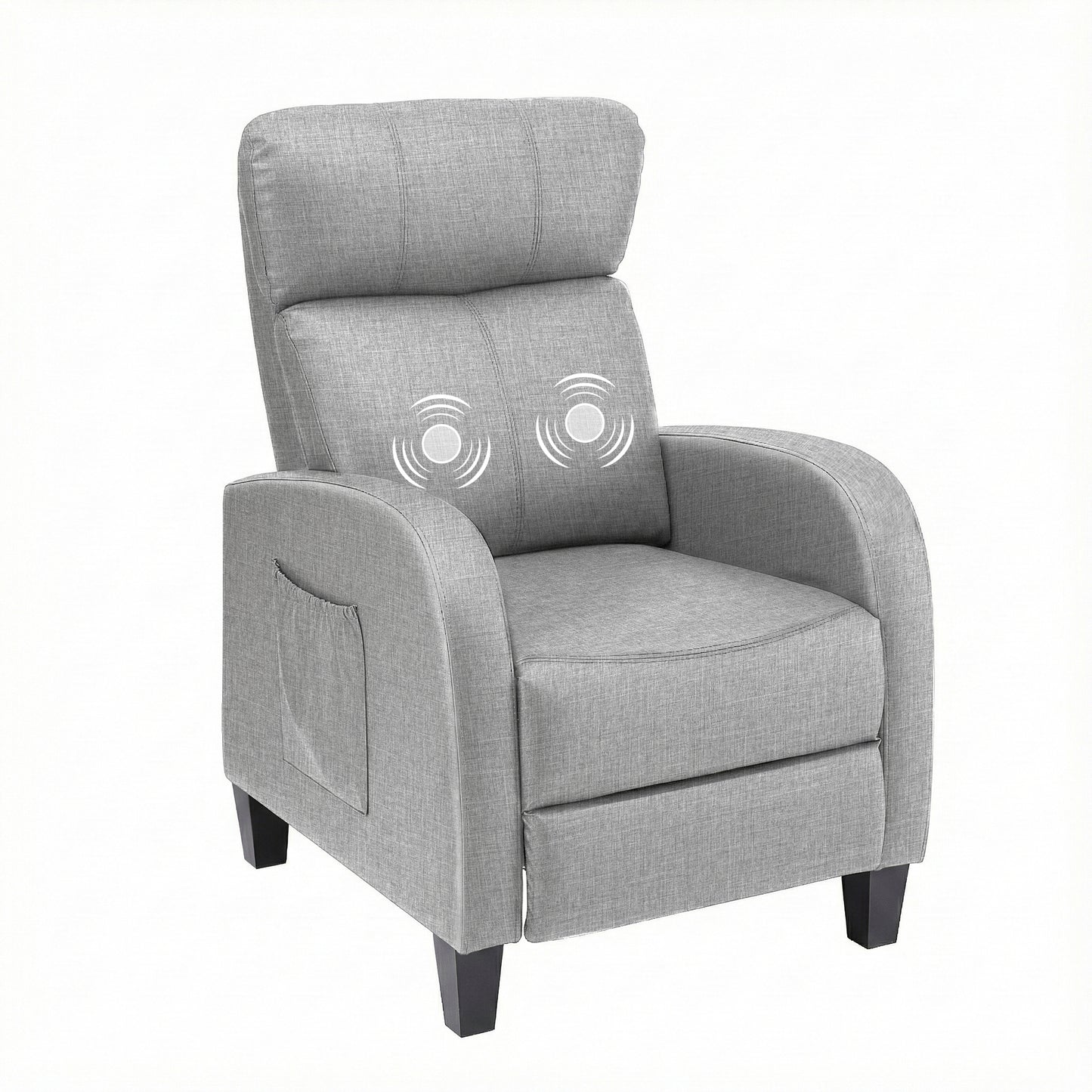 Artiss Massage Recliner Chair Small Recliner Sofa for Adults Fabric Grey - Image 9