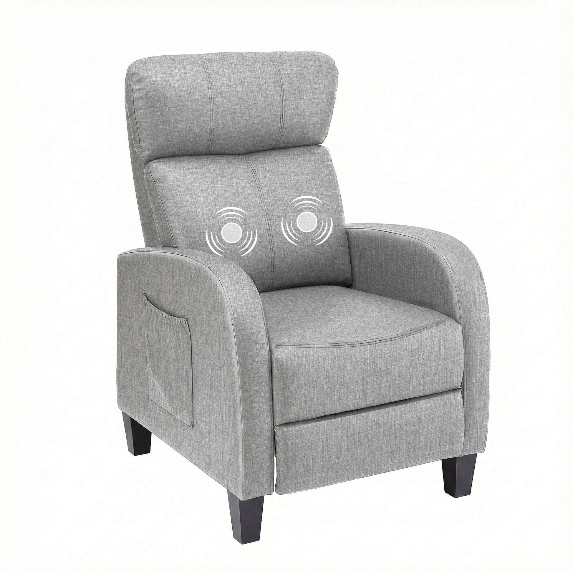 Artiss Massage Recliner Chair Small Recliner Sofa for Adults Fabric Grey - Image 9