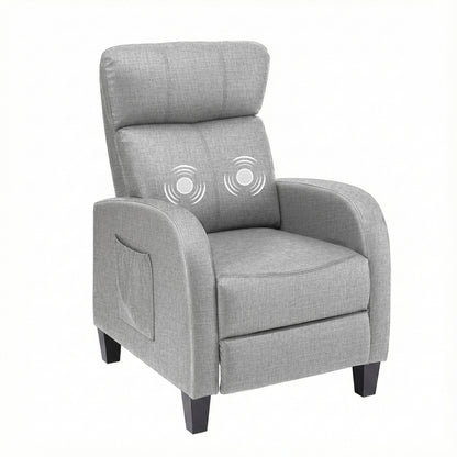 Artiss Massage Recliner Chair Small Recliner Sofa for Adults Fabric Grey - Image 9