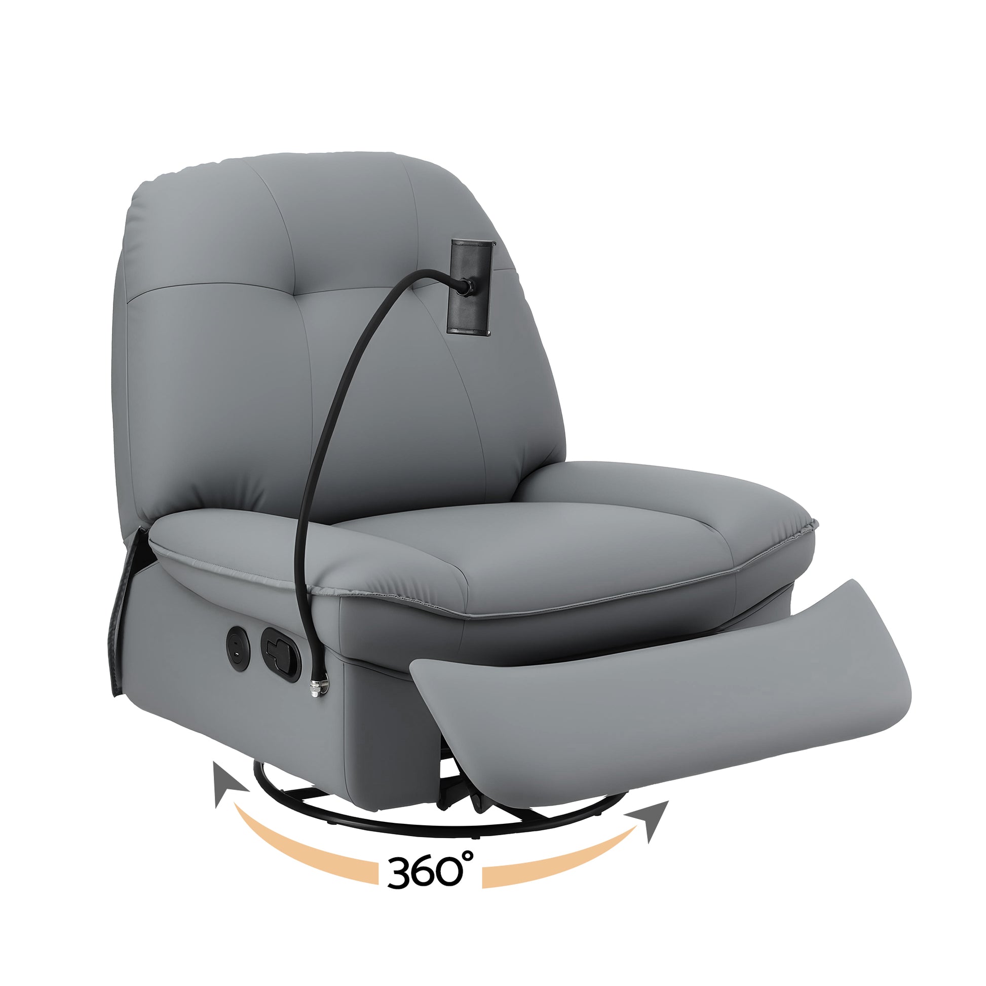 Artiss Manual Swivel Rocker Recliner with USB Ports Rocking Chair Nursery Sofa Lounge - Image 8