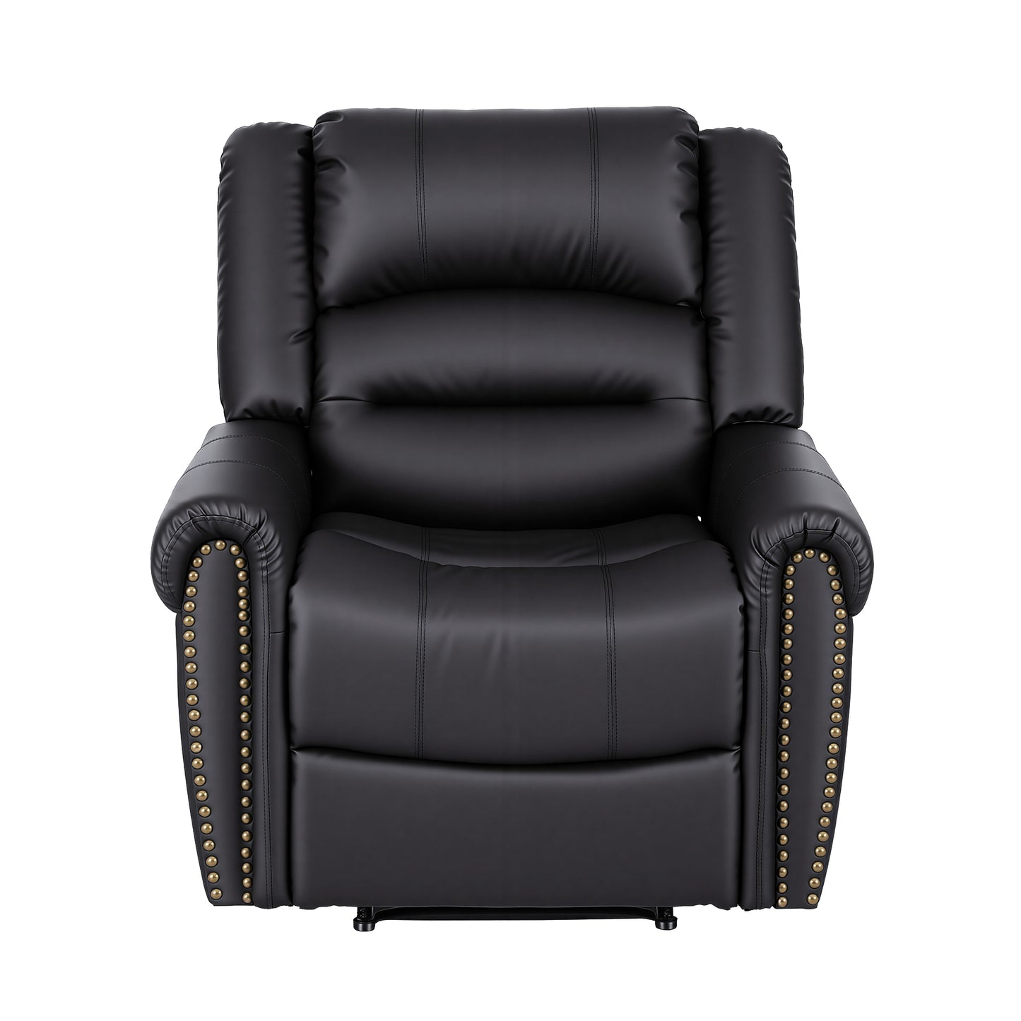 Artiss Leather Manual Recliner Chair with USB Charge Port, Overstuffed Armchair Sofa for Living Room and Nursery, Asjustable Theater Reclining Lounge with Comfortable Wide Seat, 150kg Capacity, Black - Image 3