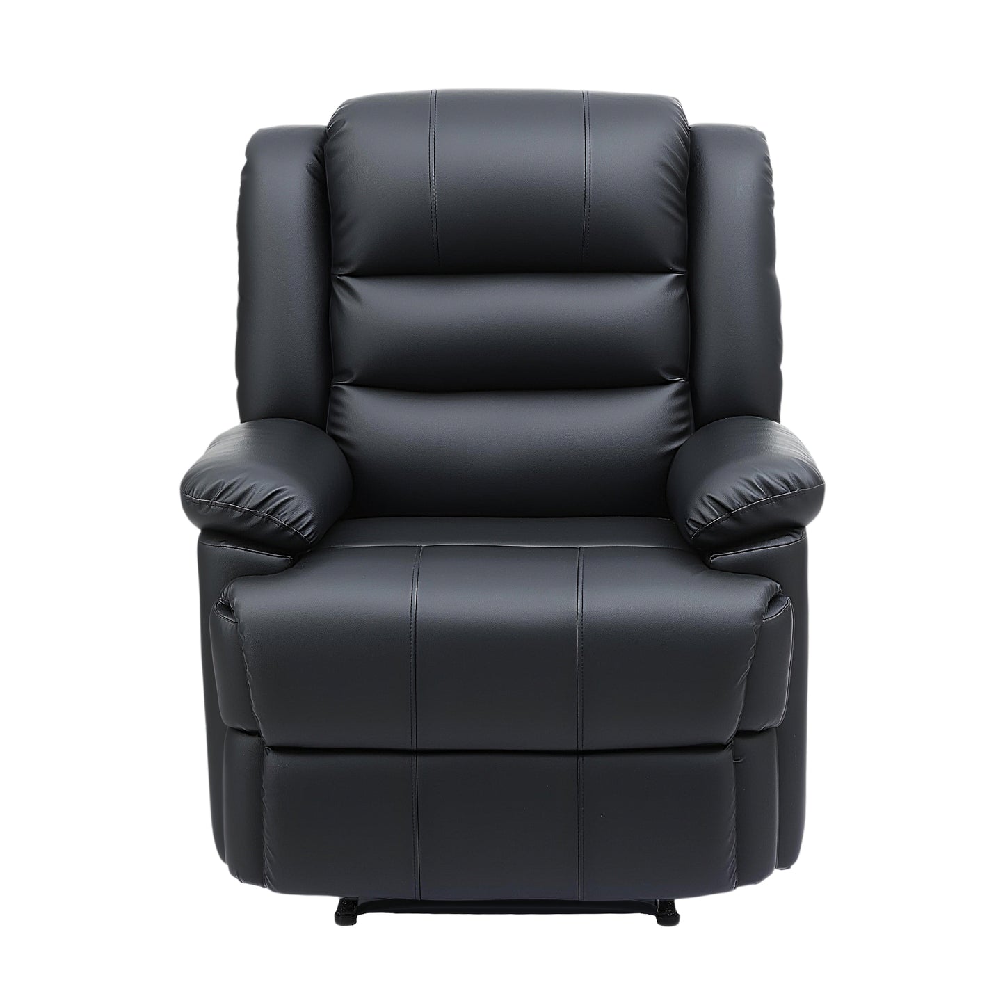 Artiss Manual Recliner Chair Leather Reclining Sofa with 16color Led Black - Image 3