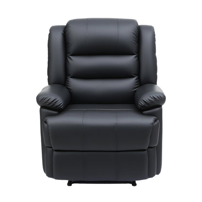 Artiss Manual Recliner Chair Leather Reclining Sofa with 16color Led Black - Image 3