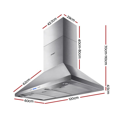 Devanti 1200mm Range Hood 120cm BBQ Commercial Rangehood - Image 2
