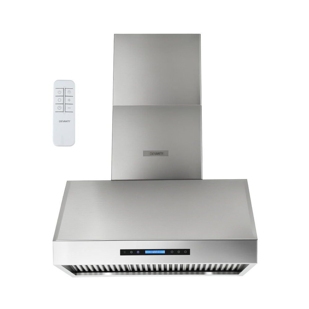 Devanti 900mm Range Hood 3-Speed Fan LED Display Remote Control - Image 2