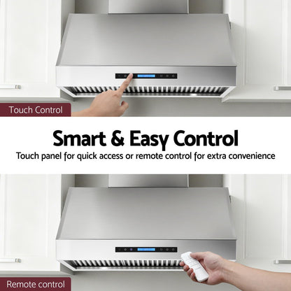 Devanti 900mm Range Hood 3-Speed Fan LED Display Remote Control - Image 6