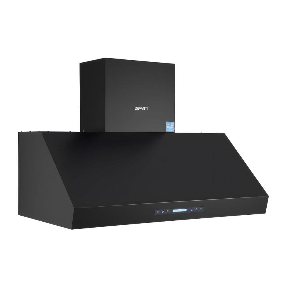Devanti 1200mm Commercial BBQ Range Hood Dual Motor W/ Remote Control Black - Image 4