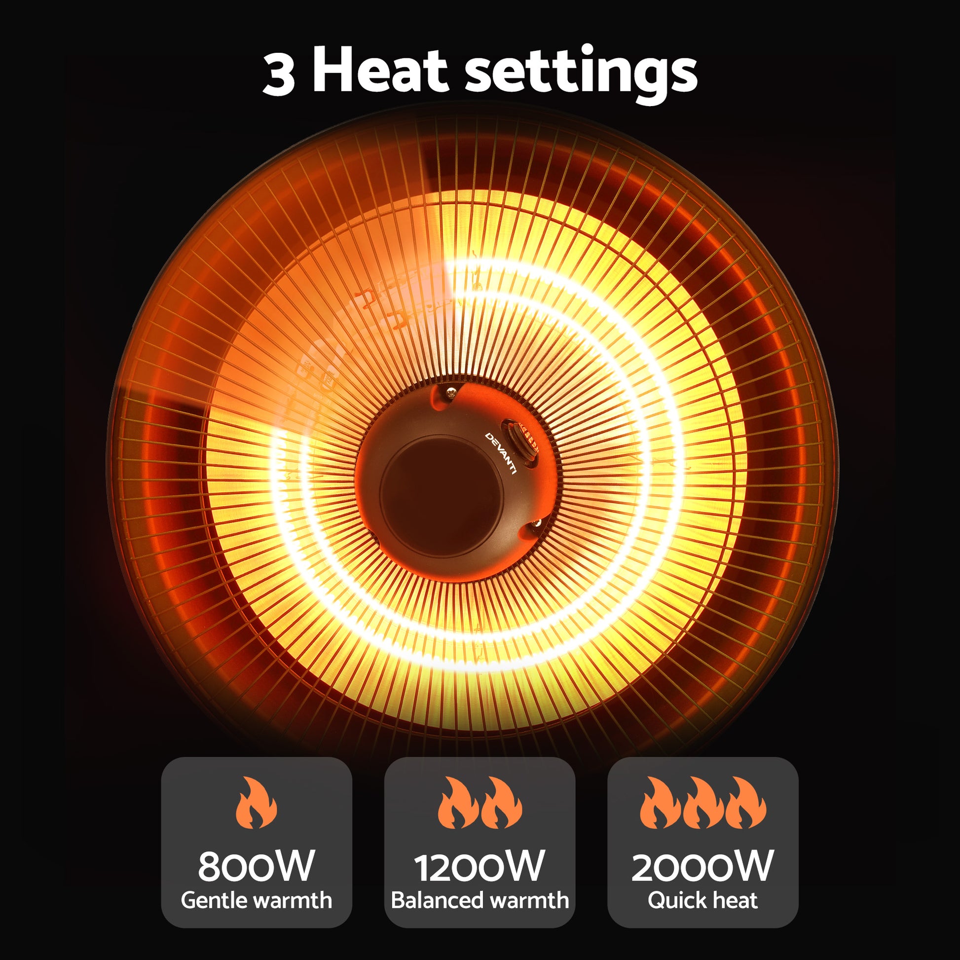 Devanti 2000W Electric Patio Heater Ceiling Mounted Hanging Heaters Remote - Image 6