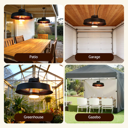 Devanti 2000W Outdoor Electric Patio Heater Ceiling Mount with LED Light Remote  - Image 8