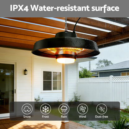 Devanti 2000W Outdoor Electric Patio Heater Ceiling Mount with LED Light Remote  - Image 9