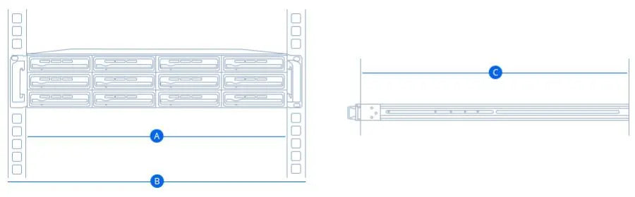 Synology 1U Rail Kit Fixed - NAS - Accessories